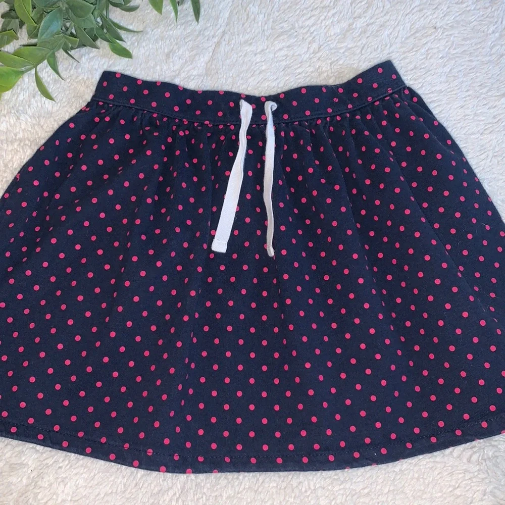 GAP Navy Blue & Pink Polka Dot Skirt 5 EUC